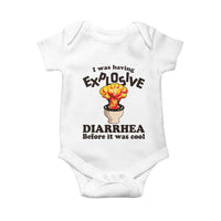Funny Toilet Mushroom Cloud Gag Graphic Baby Onesie I Was Having Explosive Diarrhea Before It Was Cool
