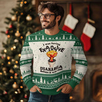 Funny Toilet Mushroom Cloud Gag Graphic Ugly Christmas Sweater I Was Having Explosive Diarrhea Before It Was Cool