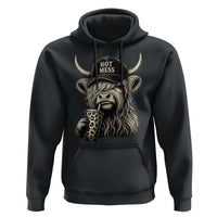 Hot Mess Highland Cow Sipping Iced Coffee Meme Hoodie Funny Sarcastic Everyday Life Country Western Style