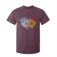 Argentina Spain Flag Mixed Roots Fingerprint Heart Graphic T Shirt For Kid Argentine Spanish Dual Heritage Hispanic Pride Match Day