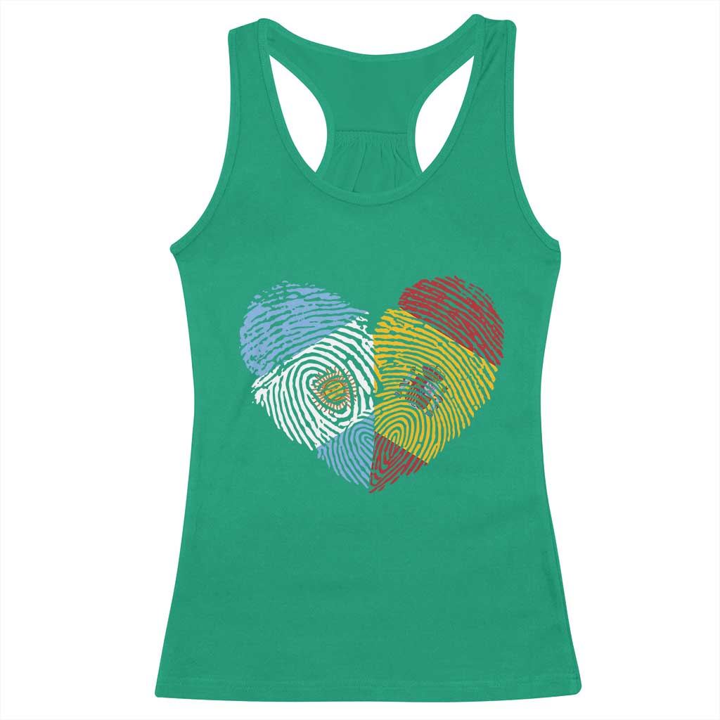 Argentina Spain Flag Mixed Roots Fingerprint Heart Graphic Racerback Tank Top Argentine Spanish Dual Heritage Hispanic Pride Match Day