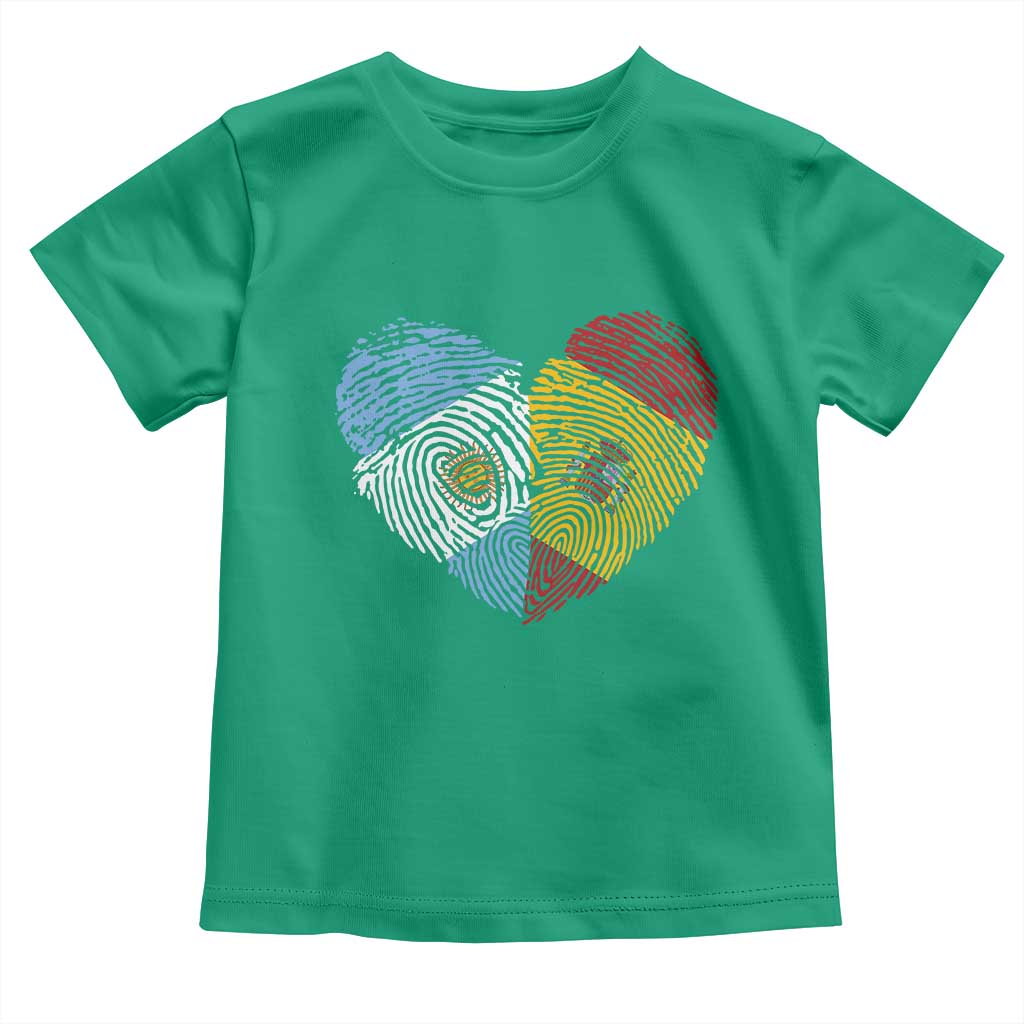 Argentina Spain Flag Mixed Roots Fingerprint Heart Graphic Toddler T Shirt Argentine Spanish Dual Heritage Hispanic Pride Match Day