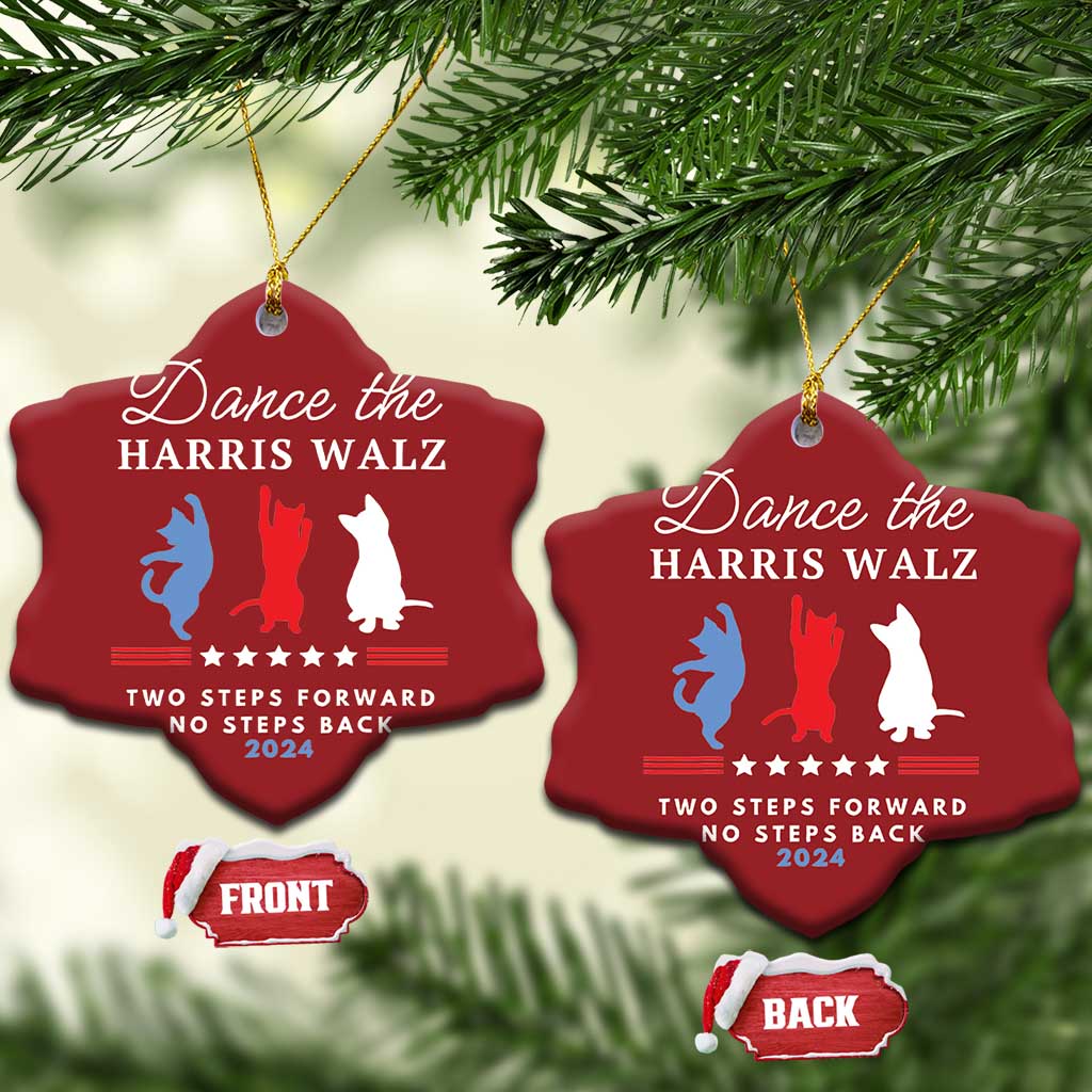 Dance The Harris Walz 2024 Christmas Ornament Two Steps Forward No Steps Back - Wonder Print Shop