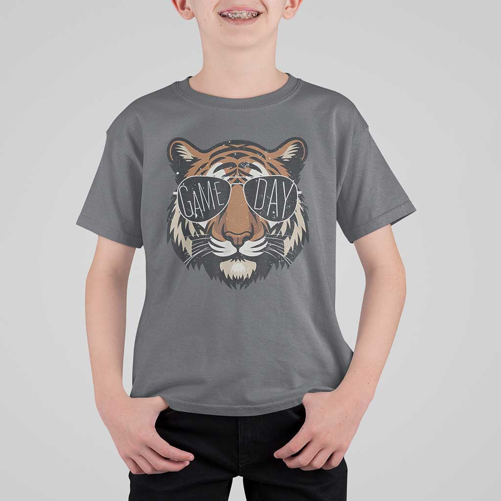 American Football Game Day T Shirt For Kid Touchdown Season Cool Tiger - Wonder Print Shop