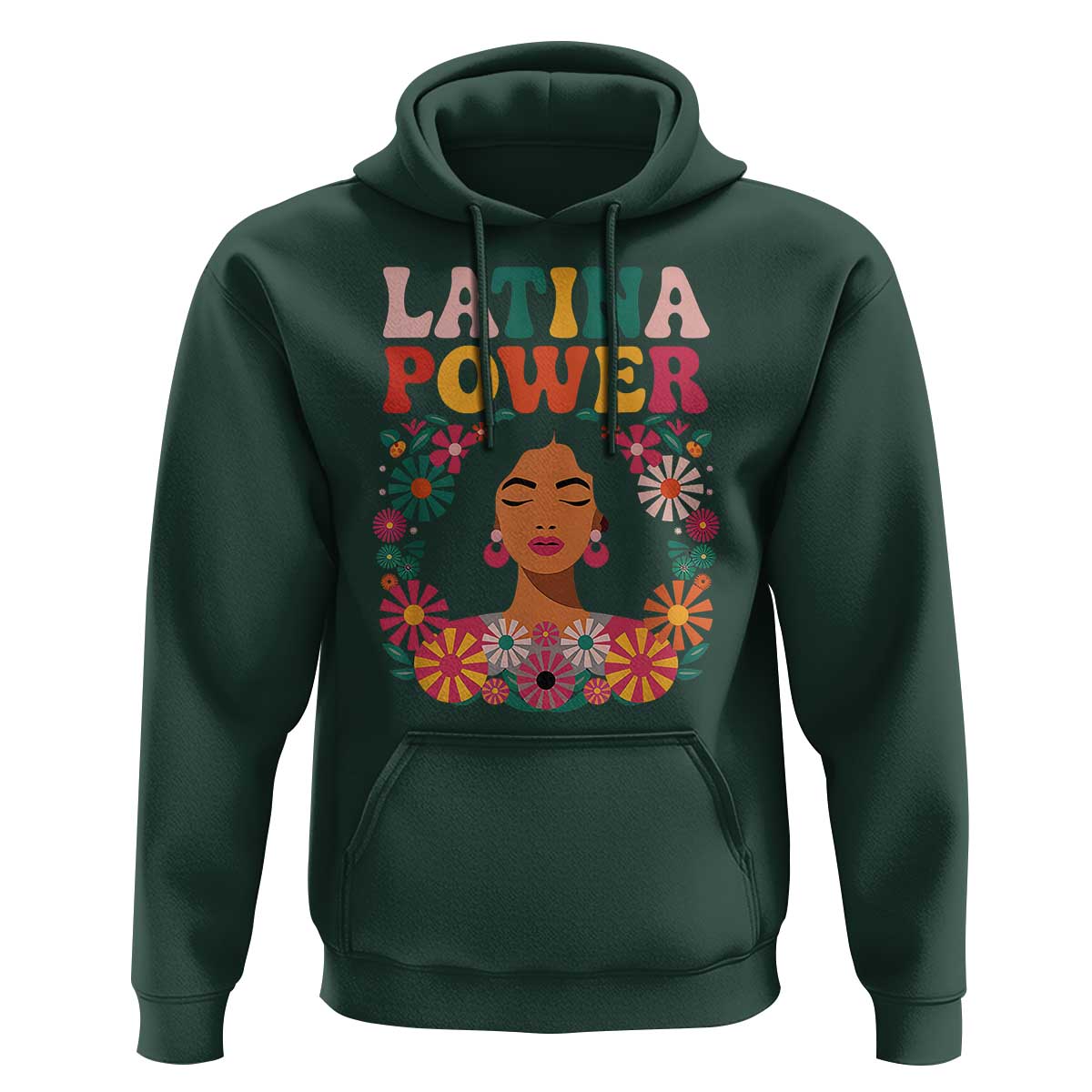 Latina Power Hoodie Floral Hispanic Heritage - Wonder Print Shop