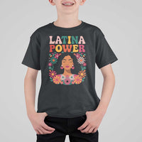 Latina Power T Shirt For Kid Floral Hispanic Heritage - Wonder Print Shop