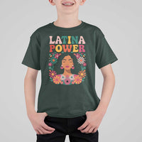 Latina Power T Shirt For Kid Floral Hispanic Heritage - Wonder Print Shop