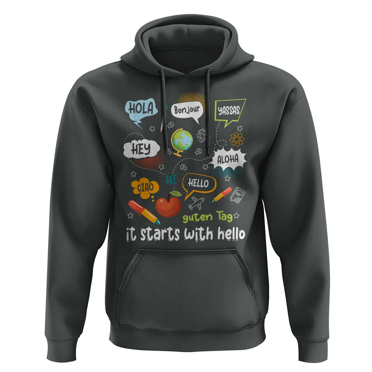 Inclusion Matters Hoodie It Starts With Hello In Languages - Wonder Print Shop