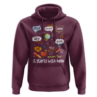 Inclusion Matters Hoodie It Starts With Hello In Languages - Wonder Print Shop
