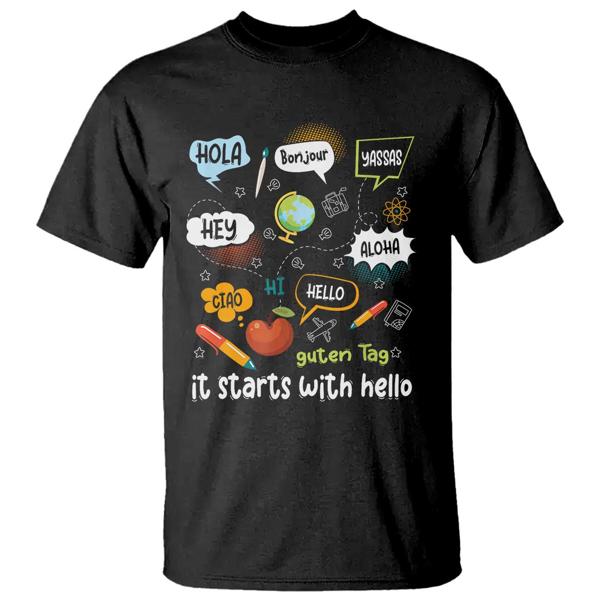 Inclusion Matters T Shirt It Starts With Hello In Languages - Wonder Print Shop