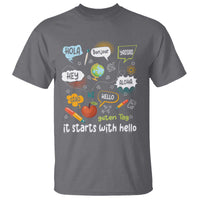 Inclusion Matters T Shirt It Starts With Hello In Languages - Wonder Print Shop