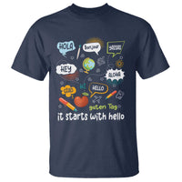 Inclusion Matters T Shirt It Starts With Hello In Languages - Wonder Print Shop