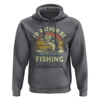 Funny Bass Fishing Hoodie I'd Rather Be Fishing Retro Vintage - Wonder Print Shop