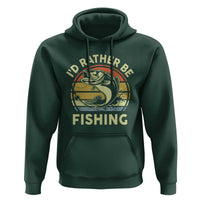 Funny Bass Fishing Hoodie I'd Rather Be Fishing Retro Vintage - Wonder Print Shop