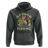 Funny Bass Fishing Hoodie I'd Rather Be Fishing Retro Vintage - Wonder Print Shop