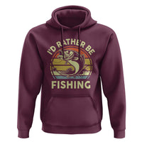 Funny Bass Fishing Hoodie I'd Rather Be Fishing Retro Vintage - Wonder Print Shop