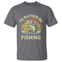 Funny Bass Fishing T Shirt I'd Rather Be Fishing Retro Vintage - Wonder Print Shop