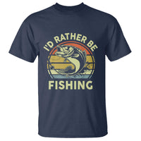 Funny Bass Fishing T Shirt I'd Rather Be Fishing Retro Vintage - Wonder Print Shop