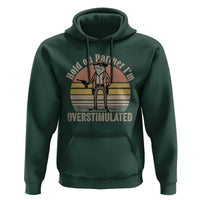 Hold On Partner I'm Overstimulated Hoodie Funny Cowboy Frog Retro Vintage - Wonder Print Shop