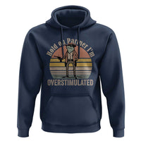 Hold On Partner I'm Overstimulated Hoodie Funny Cowboy Frog Retro Vintage - Wonder Print Shop