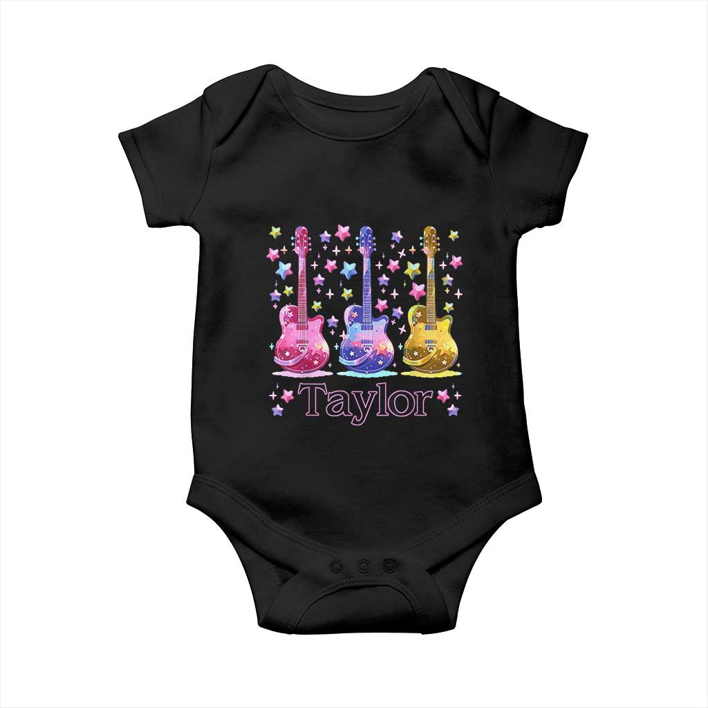 Taylor Name Baby Onesie Retro Groovy 70s 80s