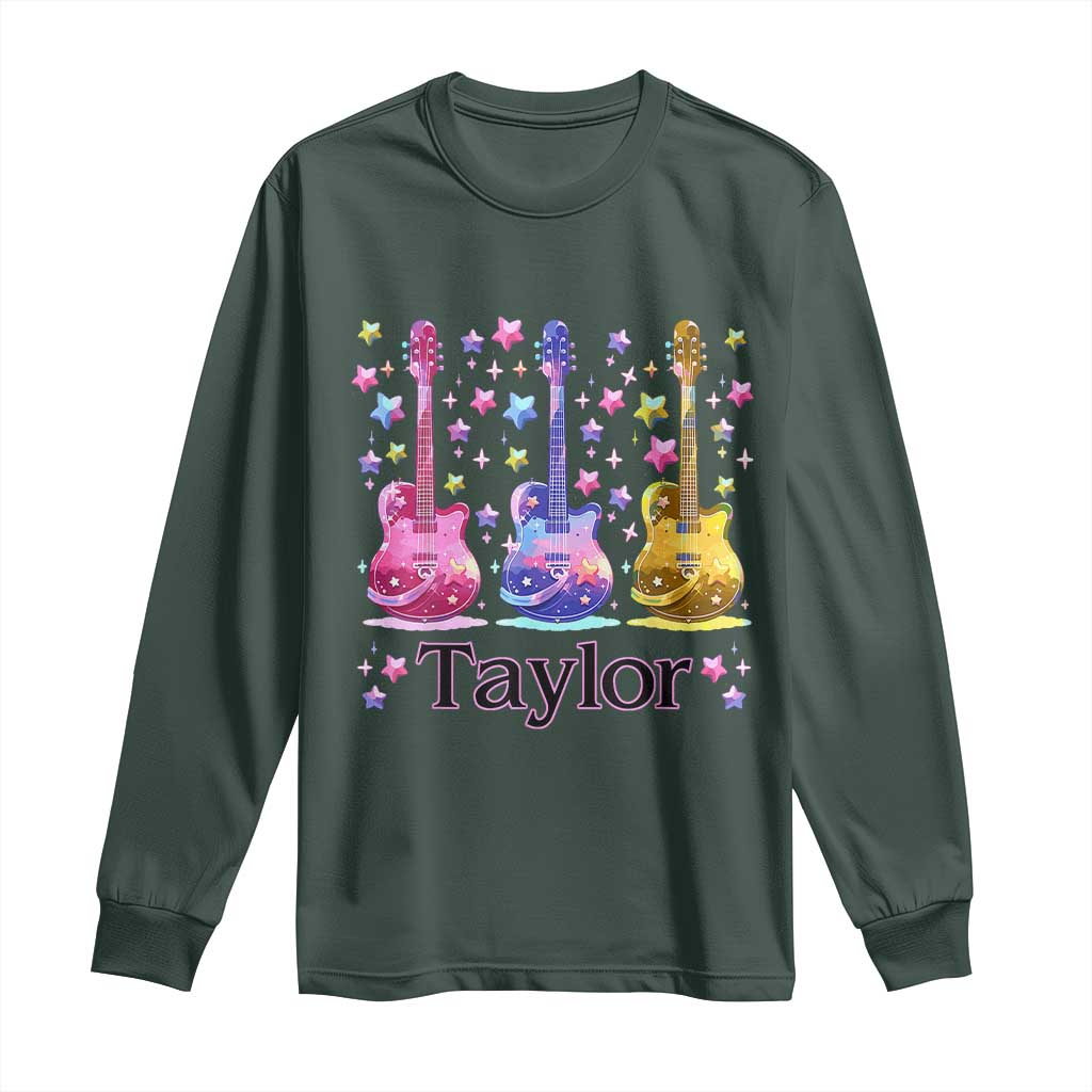 Taylor Name Long Sleeve Shirt Retro Groovy 70s 80s