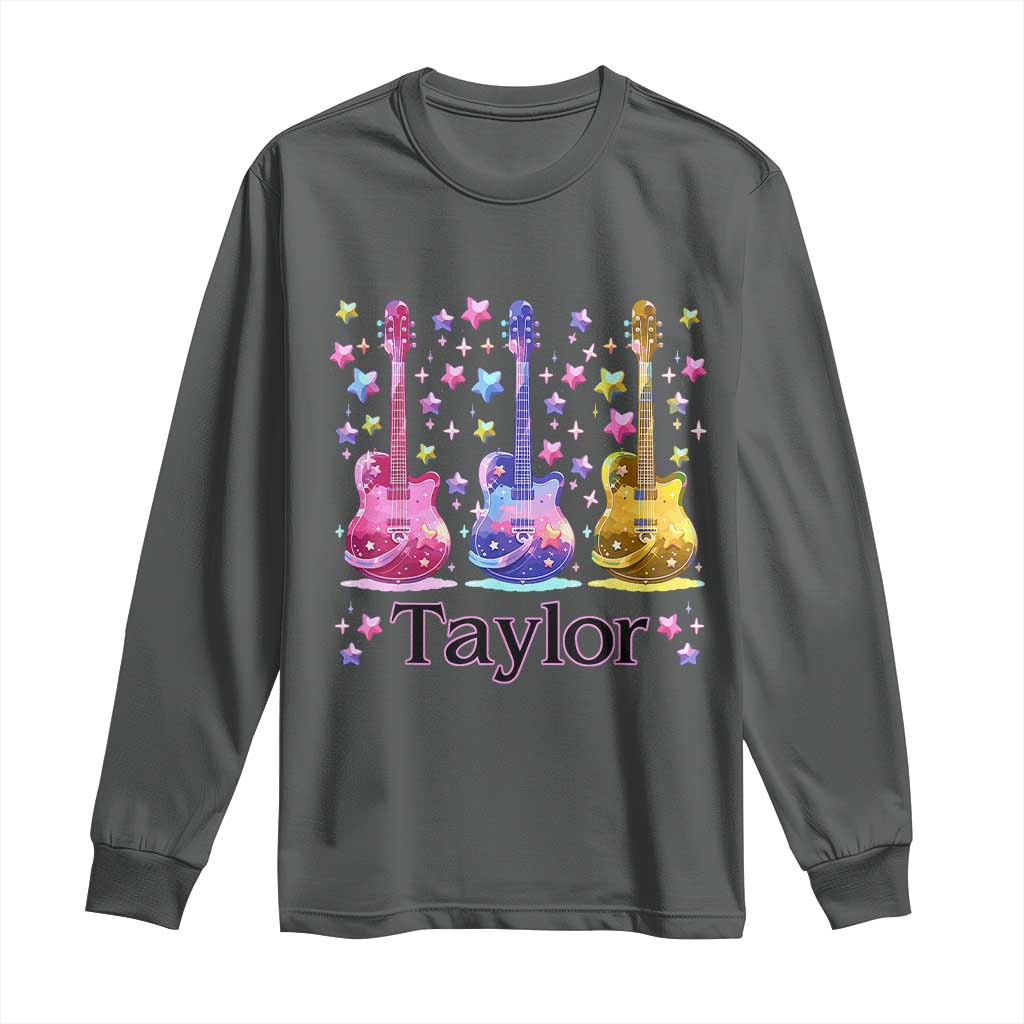 Taylor Name Long Sleeve Shirt Retro Groovy 70s 80s