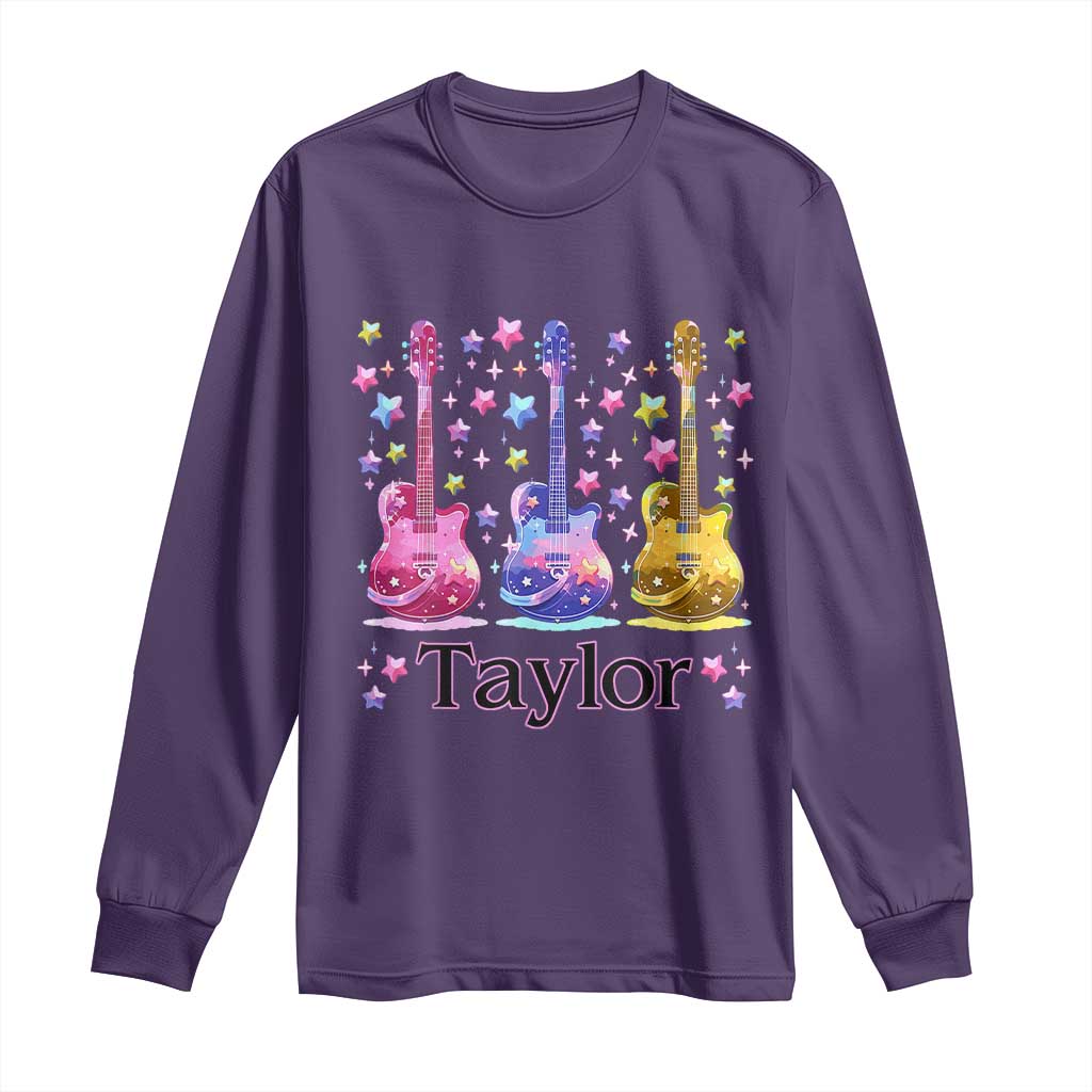 Taylor Name Long Sleeve Shirt Retro Groovy 70s 80s