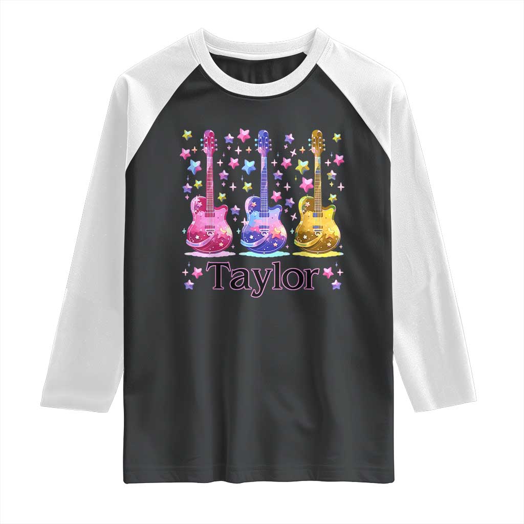 Taylor Name Raglan Shirt Retro Groovy 70s 80s