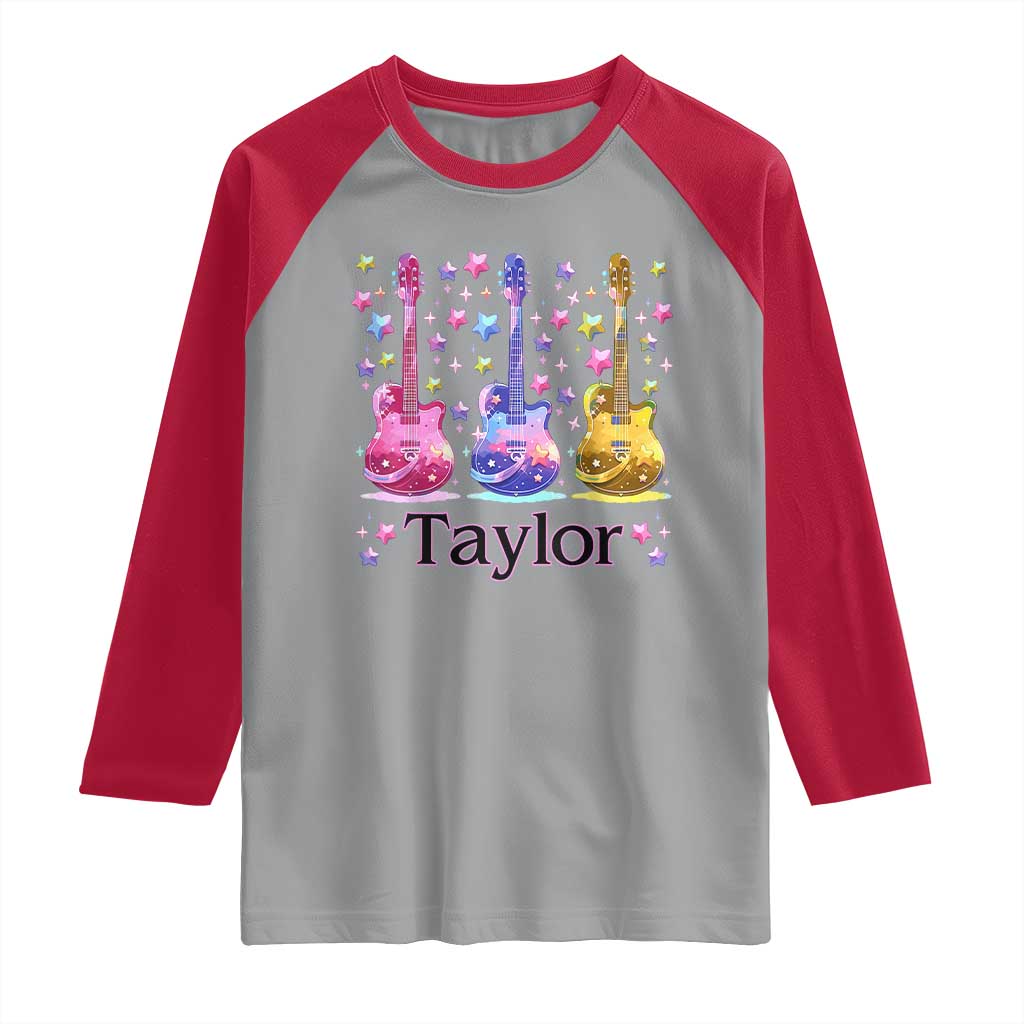 Taylor Name Raglan Shirt Retro Groovy 70s 80s