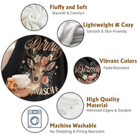 Funny Oktoberfest Deer Throw Blanket Mei Dirndl Is In Da Wasch German Bavarian Costume - Wonder Print Shop