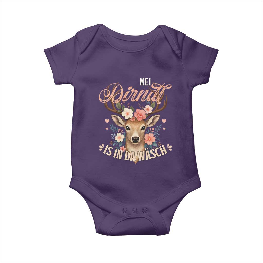 Funny Oktoberfest Deer Baby Onesie Mei Dirndl Is In Da Wasch German Bavarian Costume - Wonder Print Shop