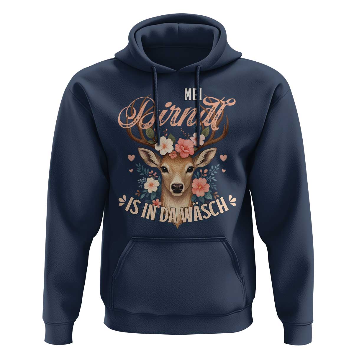 Funny Oktoberfest Deer Hoodie Mei Dirndl Is In Da Wasch German Bavarian Costume - Wonder Print Shop
