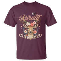 Funny Oktoberfest Deer T Shirt Mei Dirndl Is In Da Wasch German Bavarian Costume - Wonder Print Shop