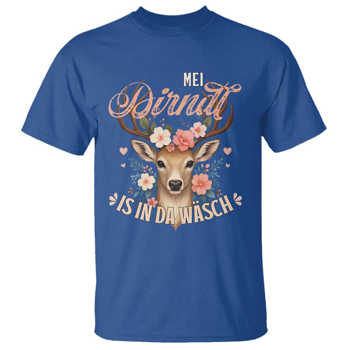Funny Oktoberfest Deer T Shirt Mei Dirndl Is In Da Wasch German Bavarian Costume - Wonder Print Shop