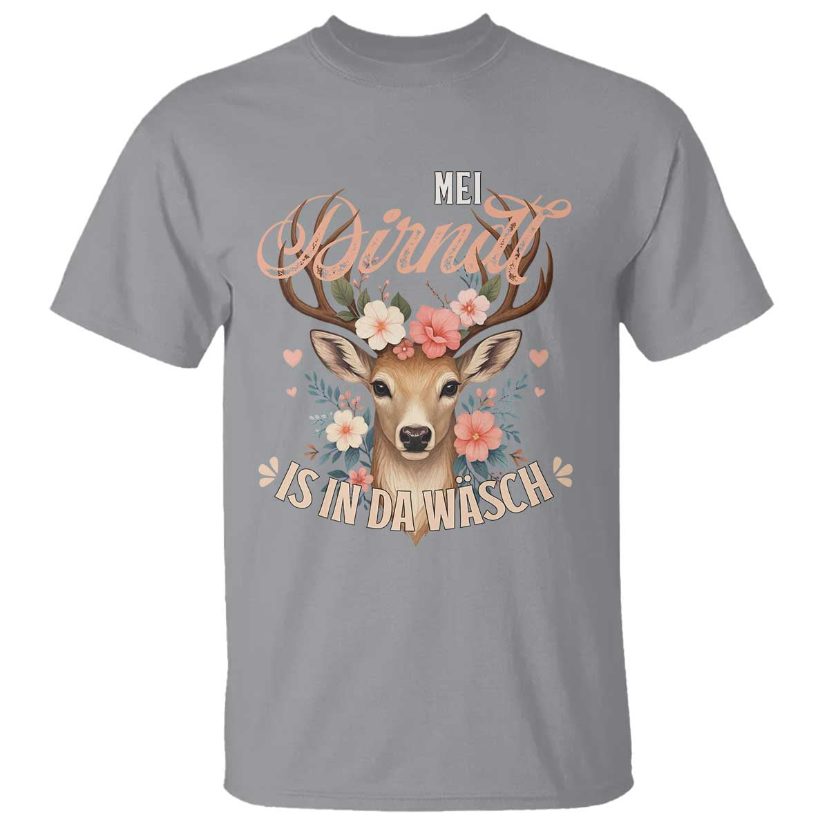 Funny Oktoberfest Deer T Shirt Mei Dirndl Is In Da Wasch German Bavarian Costume - Wonder Print Shop