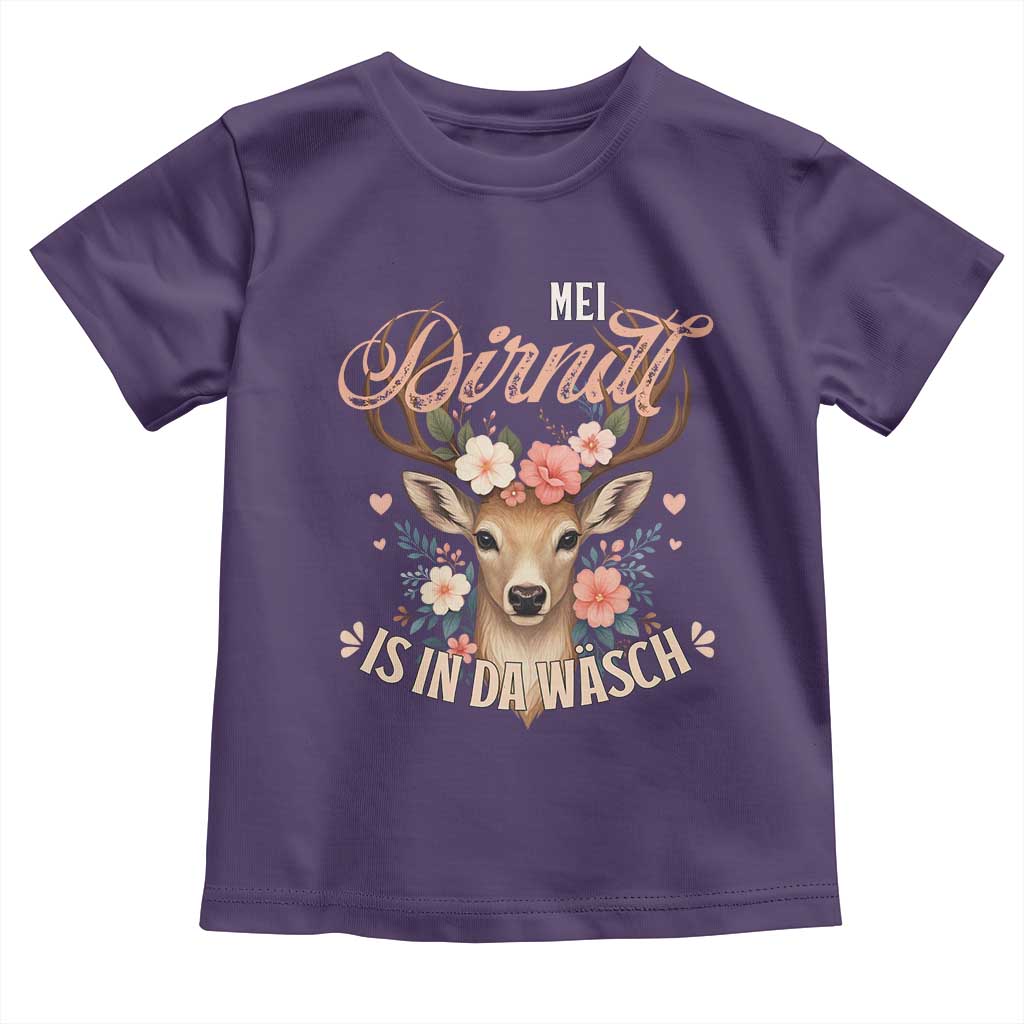 Funny Oktoberfest Deer Toddler T Shirt Mei Dirndl Is In Da Wasch German Bavarian Costume - Wonder Print Shop