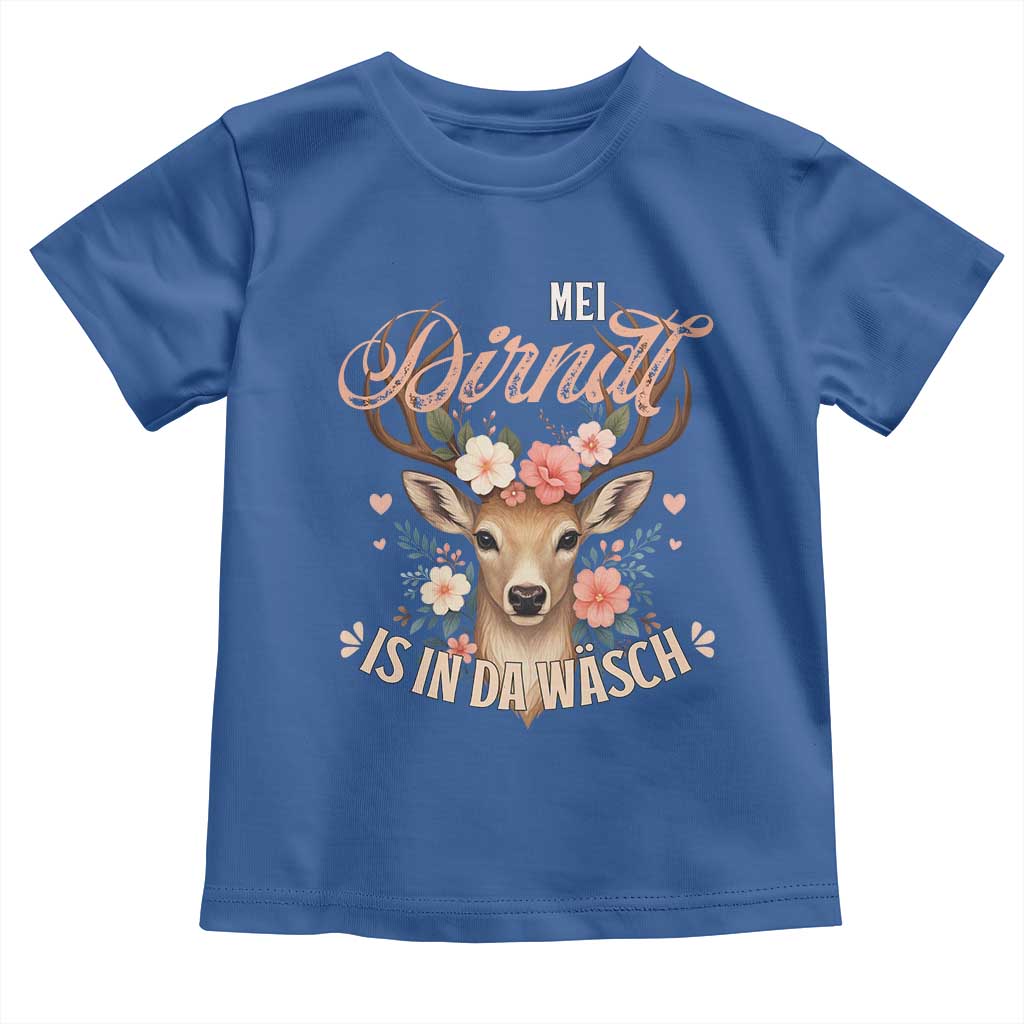 Funny Oktoberfest Deer Toddler T Shirt Mei Dirndl Is In Da Wasch German Bavarian Costume - Wonder Print Shop