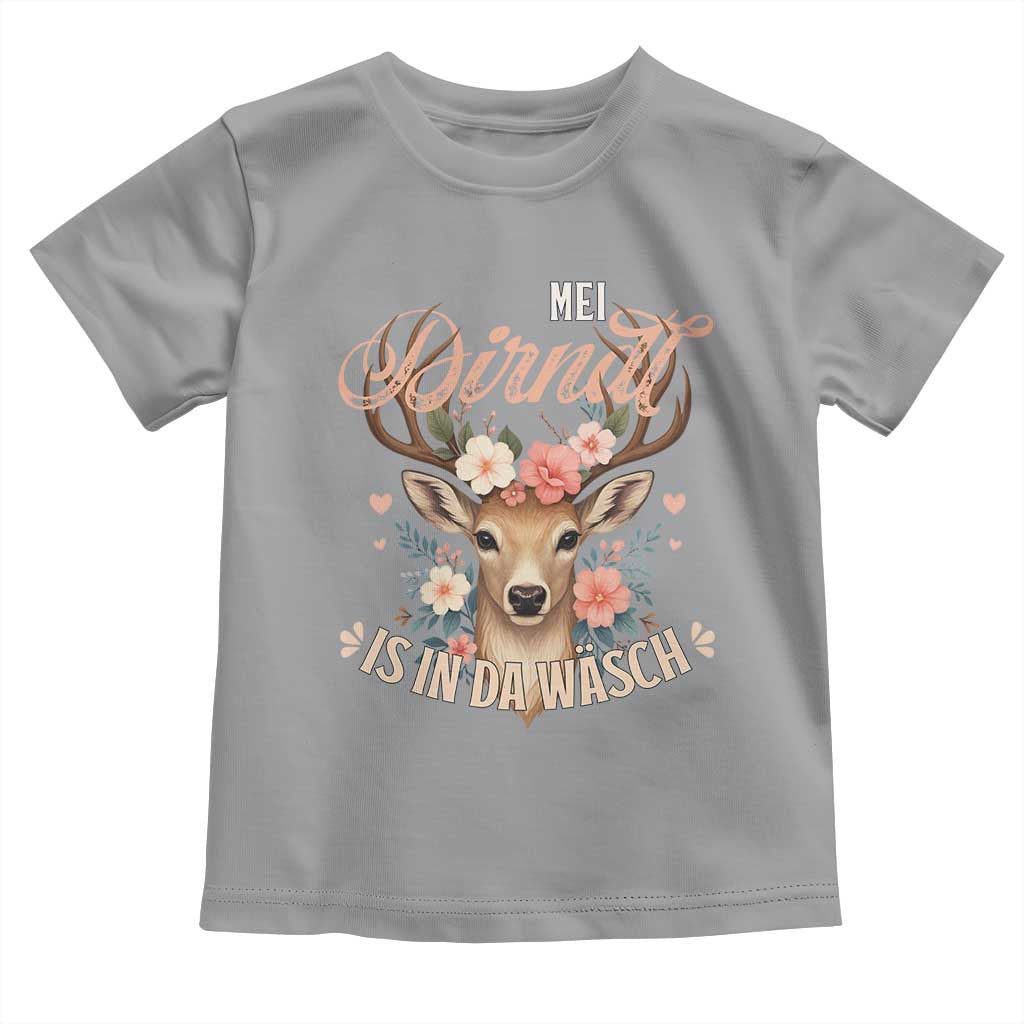 Funny Oktoberfest Deer Toddler T Shirt Mei Dirndl Is In Da Wasch German Bavarian Costume - Wonder Print Shop