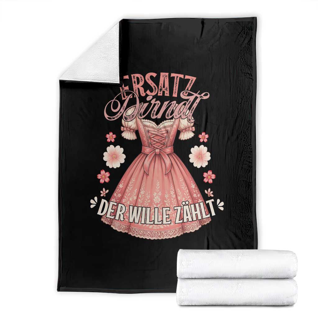 Funny Ersatz Backup Dirndl Oktoberfest Throw Blanket Der Wille Zahlt Bavarian Festival Costume Humor - Wonder Print Shop
