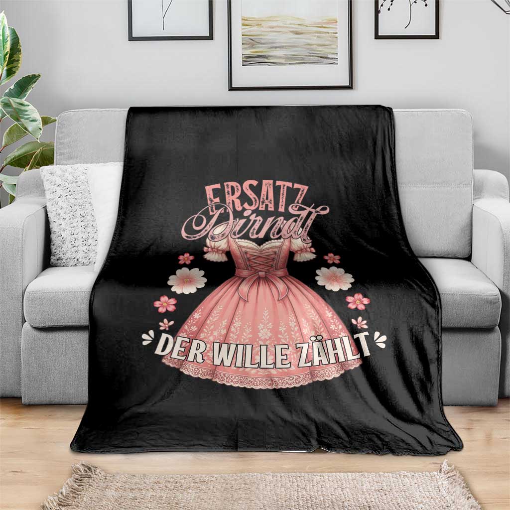 Funny Ersatz Backup Dirndl Oktoberfest Throw Blanket Der Wille Zahlt Bavarian Festival Costume Humor - Wonder Print Shop
