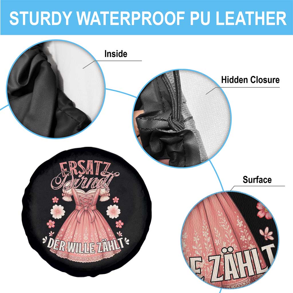 Funny Ersatz Backup Dirndl Oktoberfest Spare Tire Cover Der Wille Zahlt Bavarian Festival Costume Humor - Wonder Print Shop