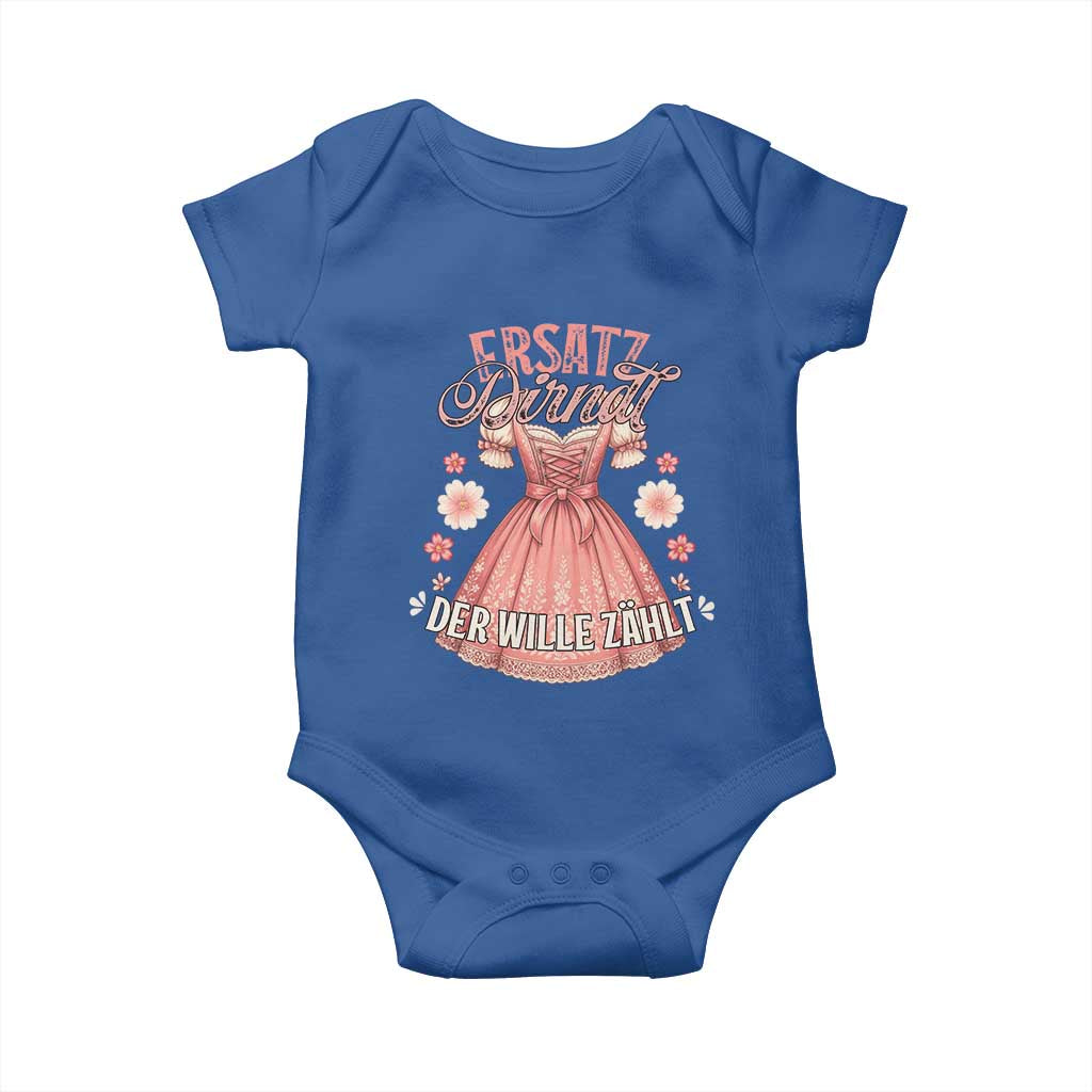 Funny Ersatz Backup Dirndl Oktoberfest Baby Onesie Der Wille Zahlt Bavarian Festival Costume Humor - Wonder Print Shop