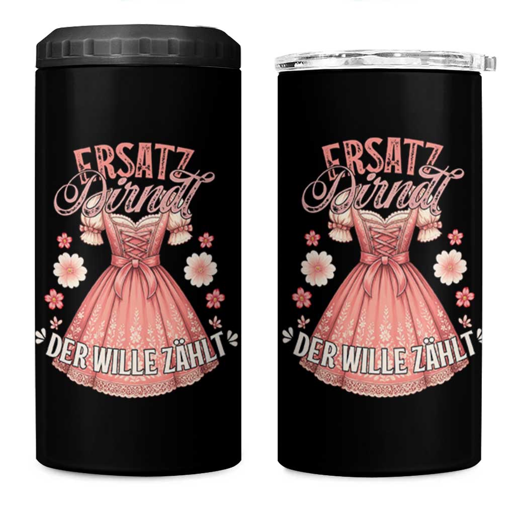 Funny Ersatz Backup Dirndl Oktoberfest 4 in 1 Can Cooler Tumbler Der Wille Zahlt Bavarian Festival Costume Humor - Wonder Print Shop