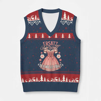 Funny Ersatz Backup Dirndl Oktoberfest V-Neck Knit Sweater Vest Der Wille Zahlt Bavarian Festival Costume Humor - Wonder Print Shop