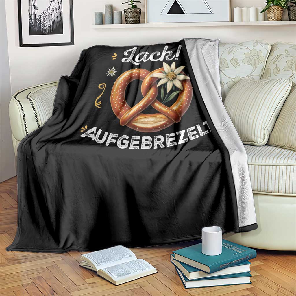 Zack Aufgebrezelt Oktoberfest Throw Blanket Dress Up Funny Pretzel Edelweiss Bavarian Festival - Wonder Print Shop