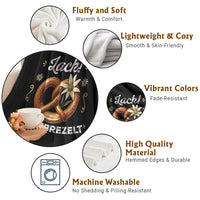 Zack Aufgebrezelt Oktoberfest Throw Blanket Dress Up Funny Pretzel Edelweiss Bavarian Festival - Wonder Print Shop
