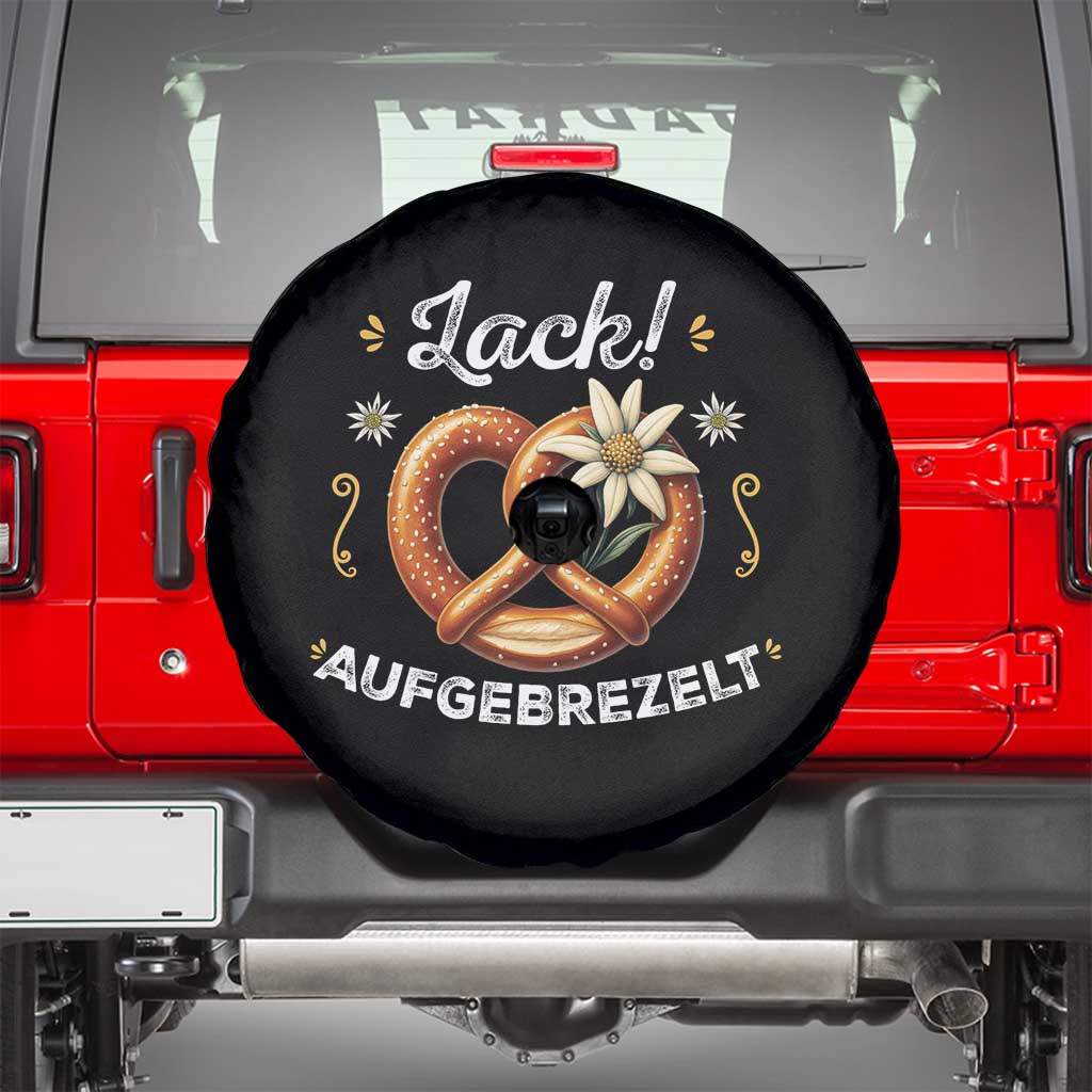Zack Aufgebrezelt Oktoberfest Spare Tire Cover Dress Up Funny Pretzel Edelweiss Bavarian Festival - Wonder Print Shop