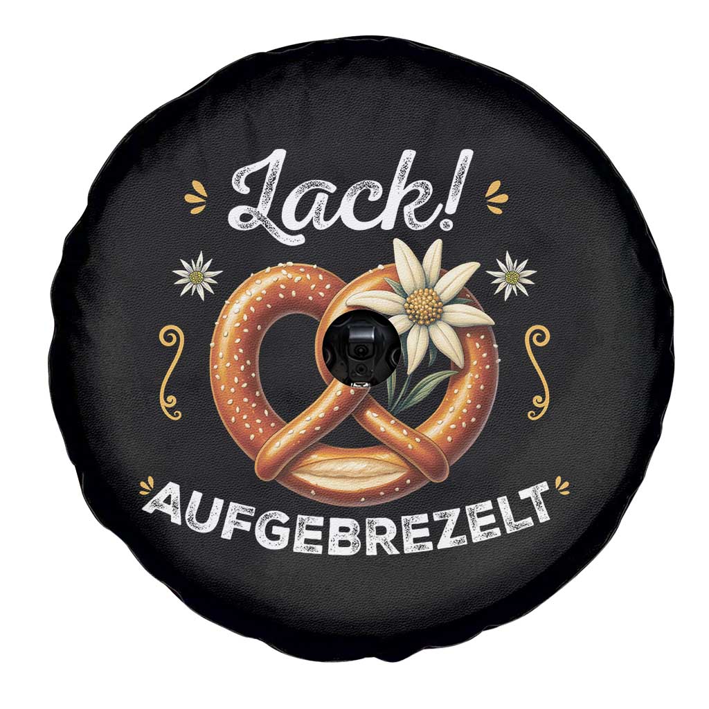 Zack Aufgebrezelt Oktoberfest Spare Tire Cover Dress Up Funny Pretzel Edelweiss Bavarian Festival - Wonder Print Shop