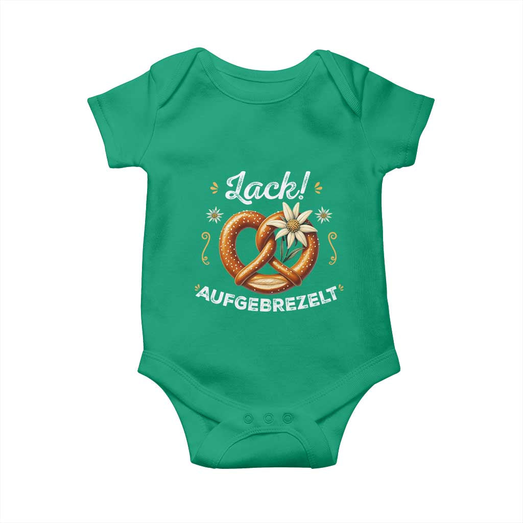 Zack Aufgebrezelt Oktoberfest Baby Onesie Dress Up Funny Pretzel Edelweiss Bavarian Festival - Wonder Print Shop